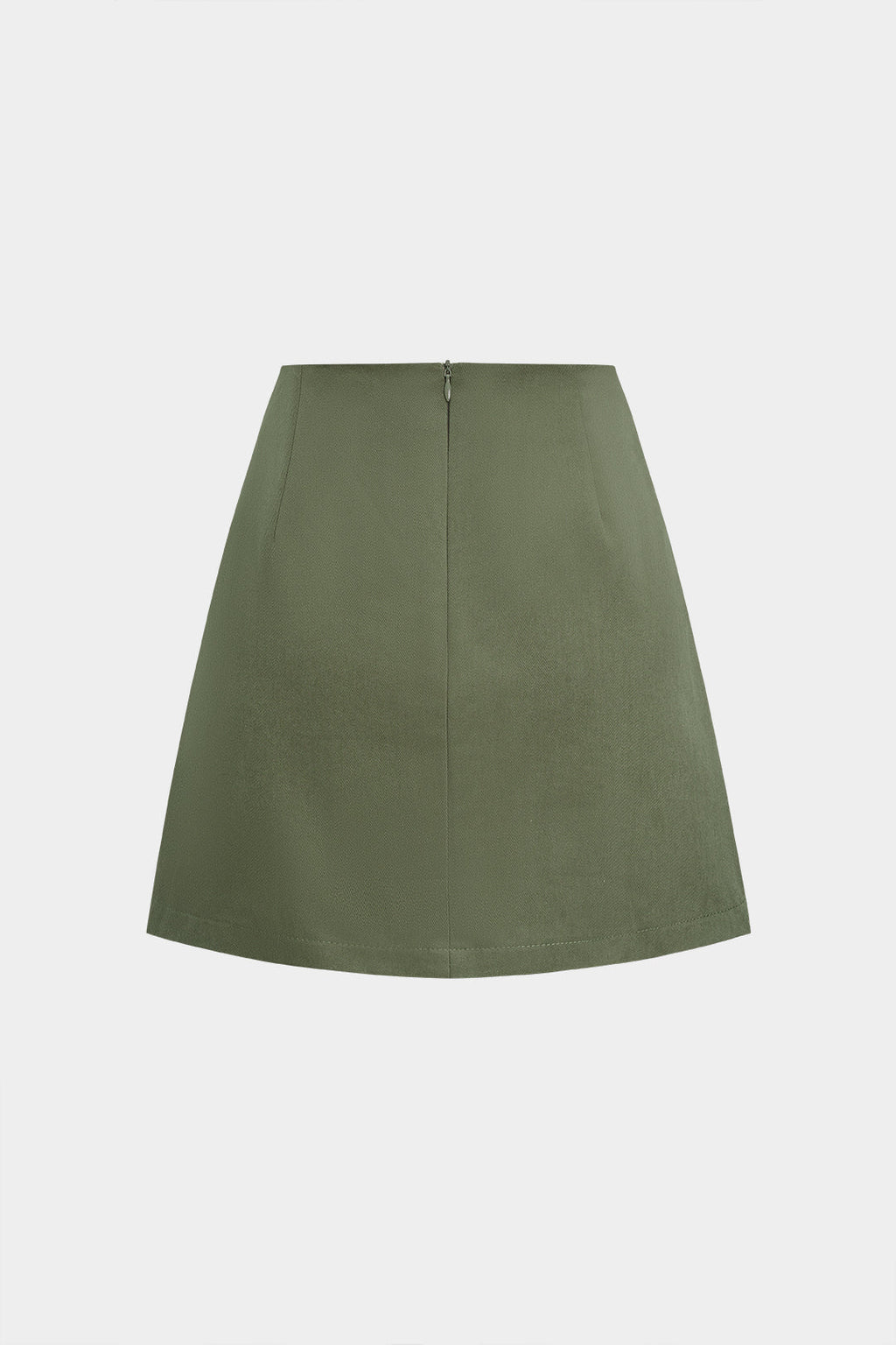 Asymmetrical Button Mini Skirt