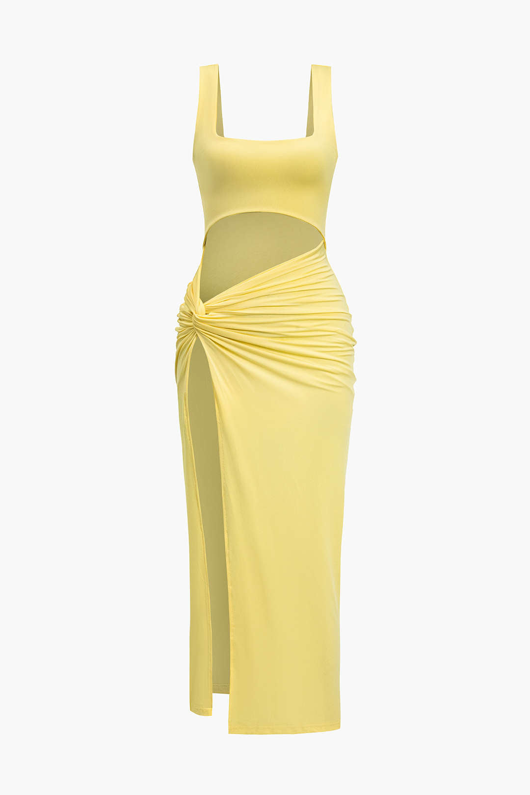 Vestido Midi Reversible Con Abertura Frontal Elegante