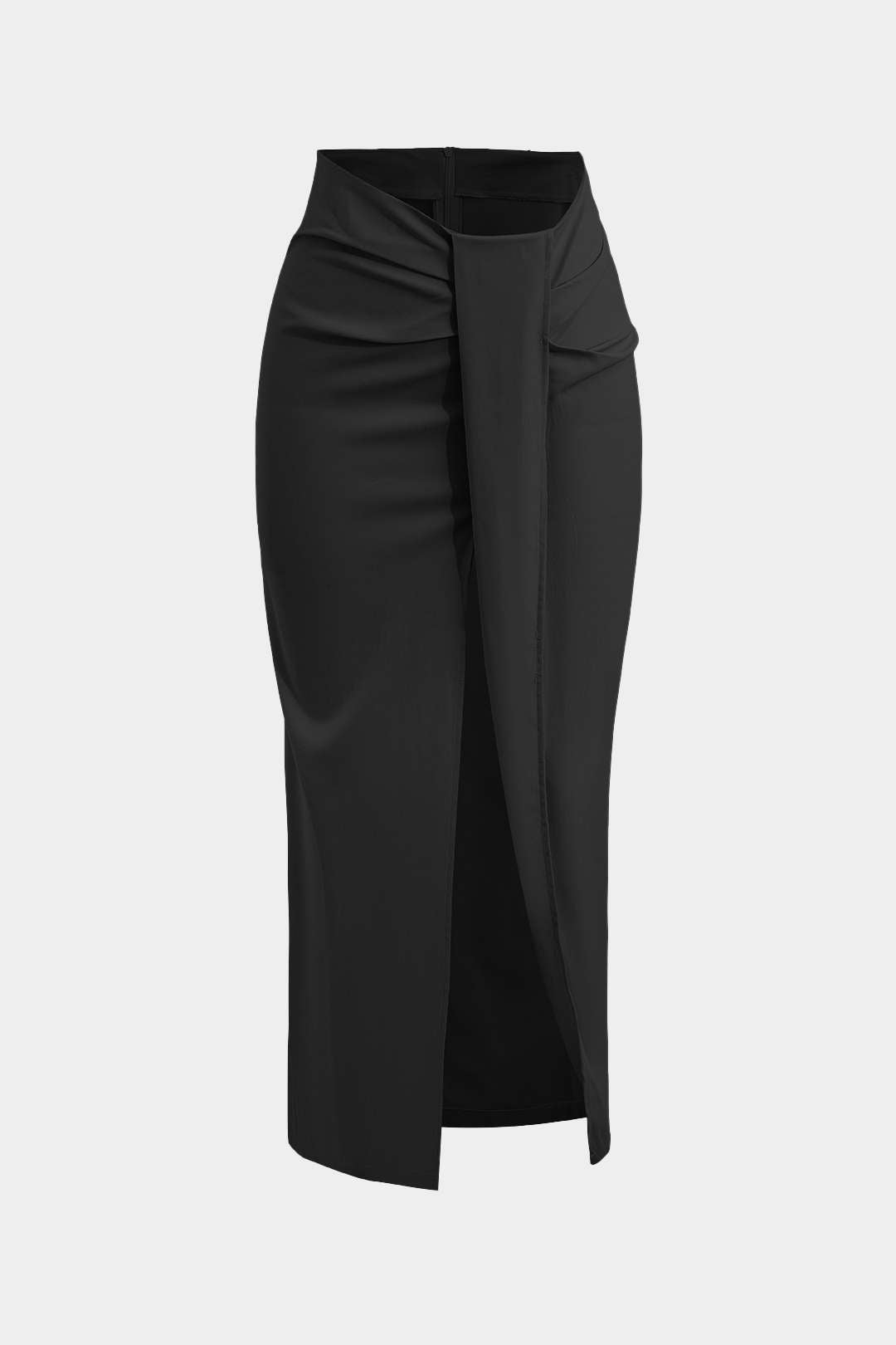 Falda Midi Asimétrica Nudo Twist Minimalista Elegante