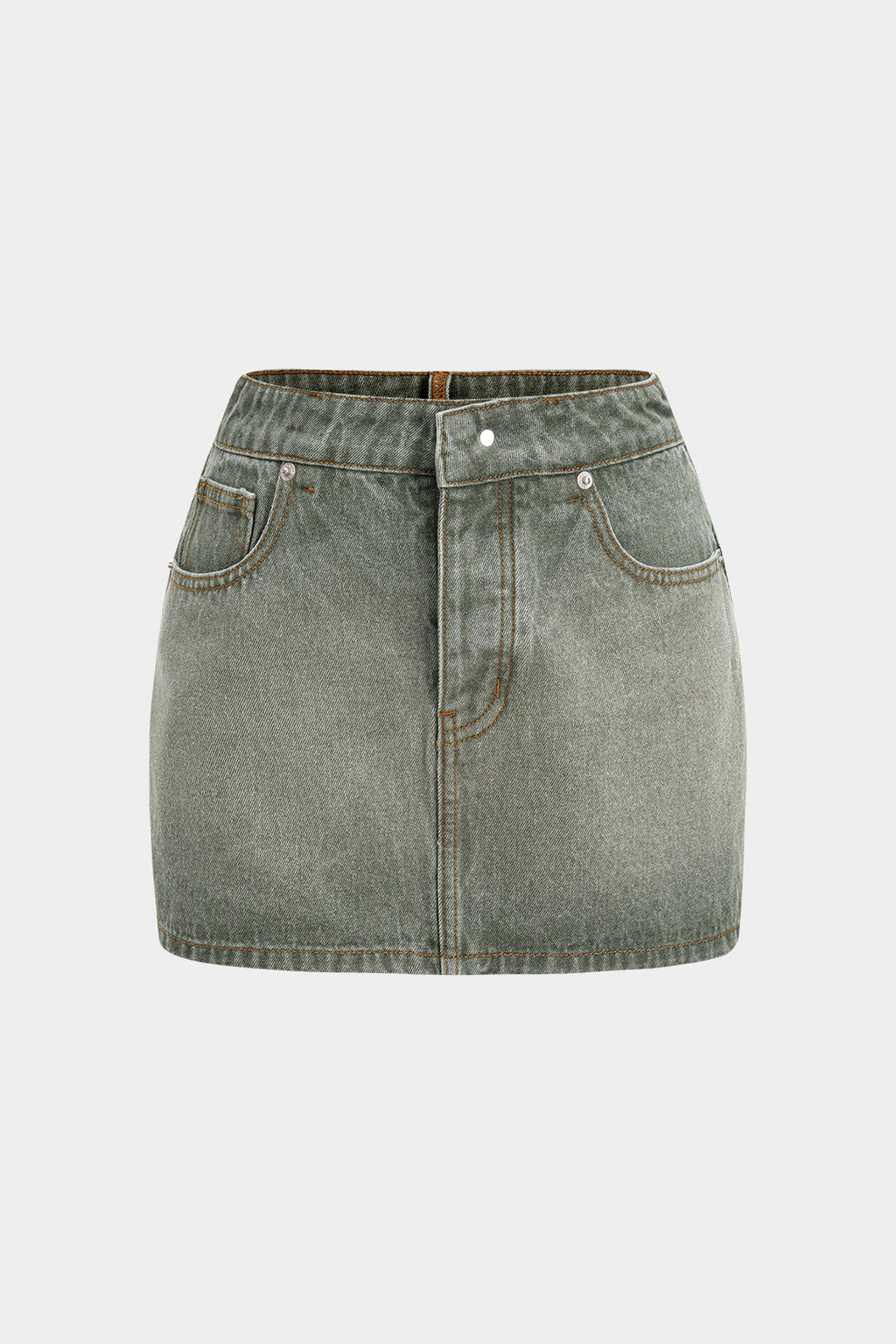 Falda Denim Reversible con Bolsillos Mini de Uso Diario
