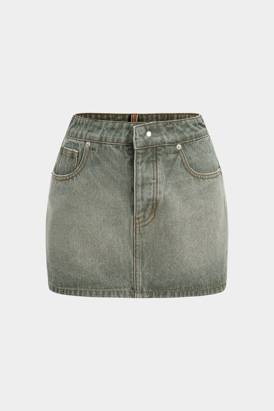 Falda Denim Reversible con Bolsillos Mini de Uso Diario