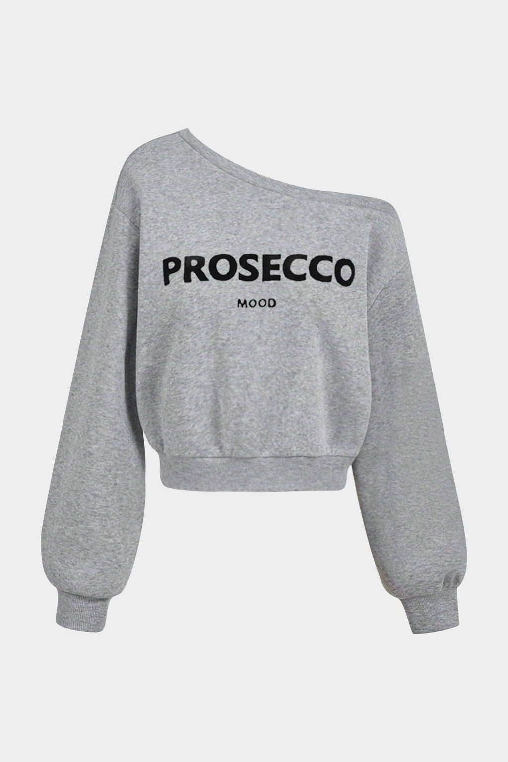 Letter Print One Shoulder Long Sleeve Sweatshirt