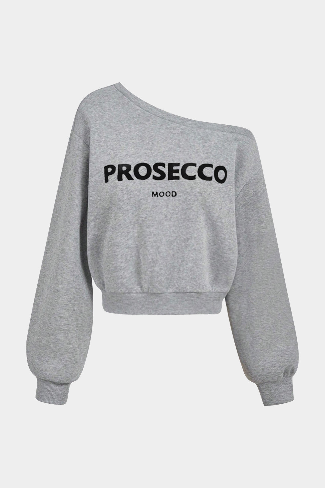 Letter Print One Shoulder Long Sleeve Sweatshirt