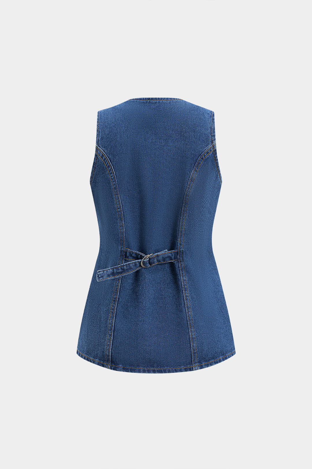 Conjunto Denim Tank Top Y Shorts Con Botones Y Cinturón