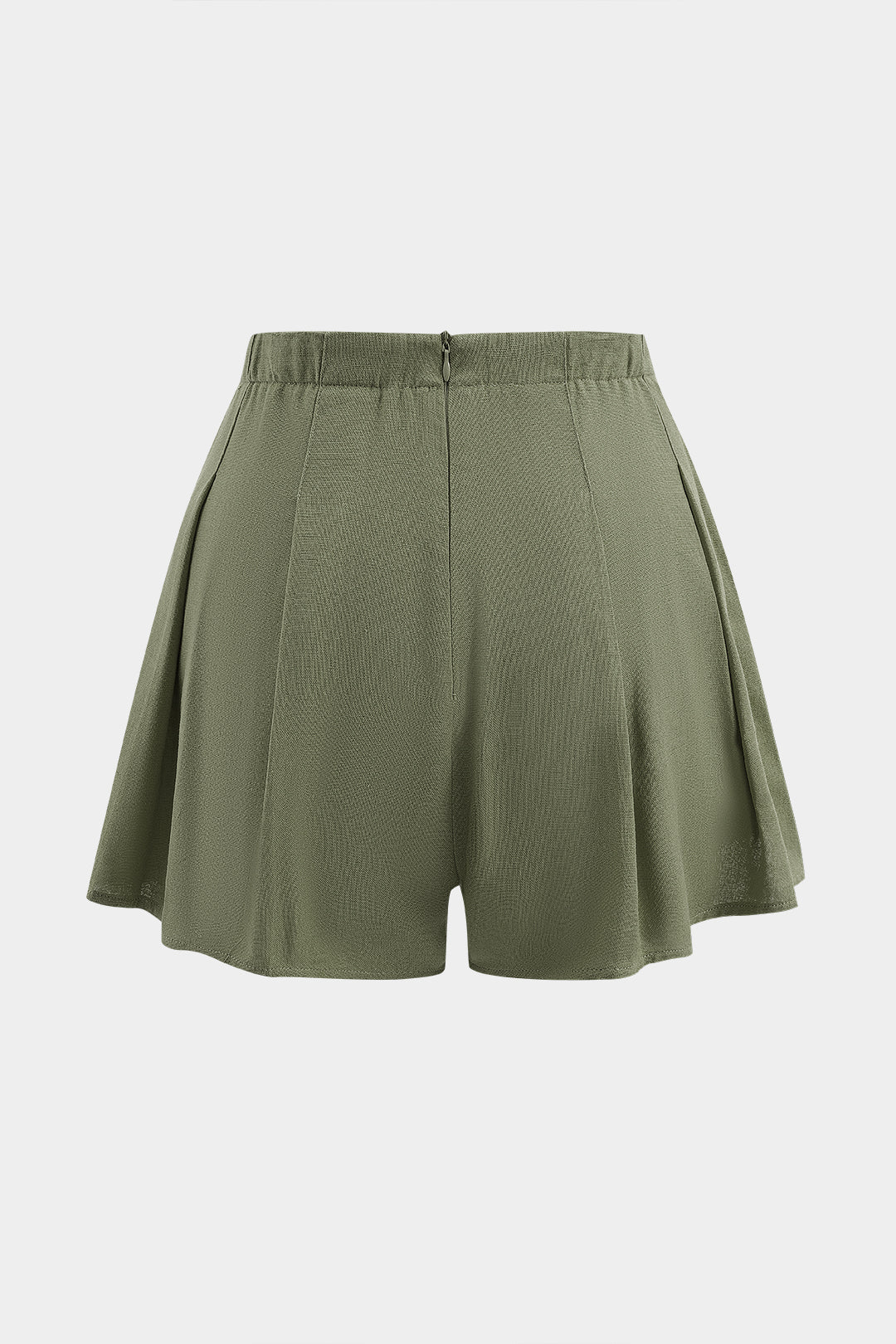 Shorts Plisados De Lino Con Cremallera Verano Ligero
