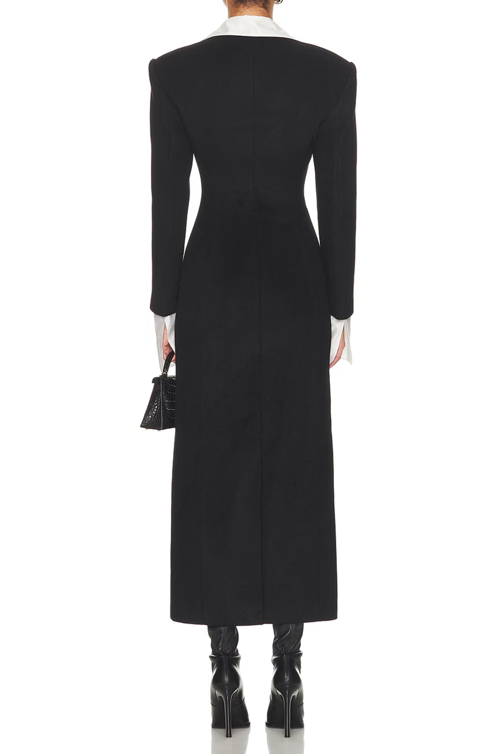 Patchwork Double Breasted Long Sleeve Maxi Dress