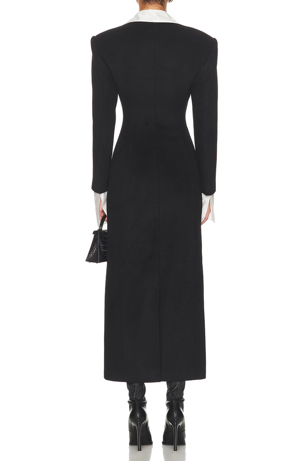 Patchwork Double Breasted Long Sleeve Maxi Dress