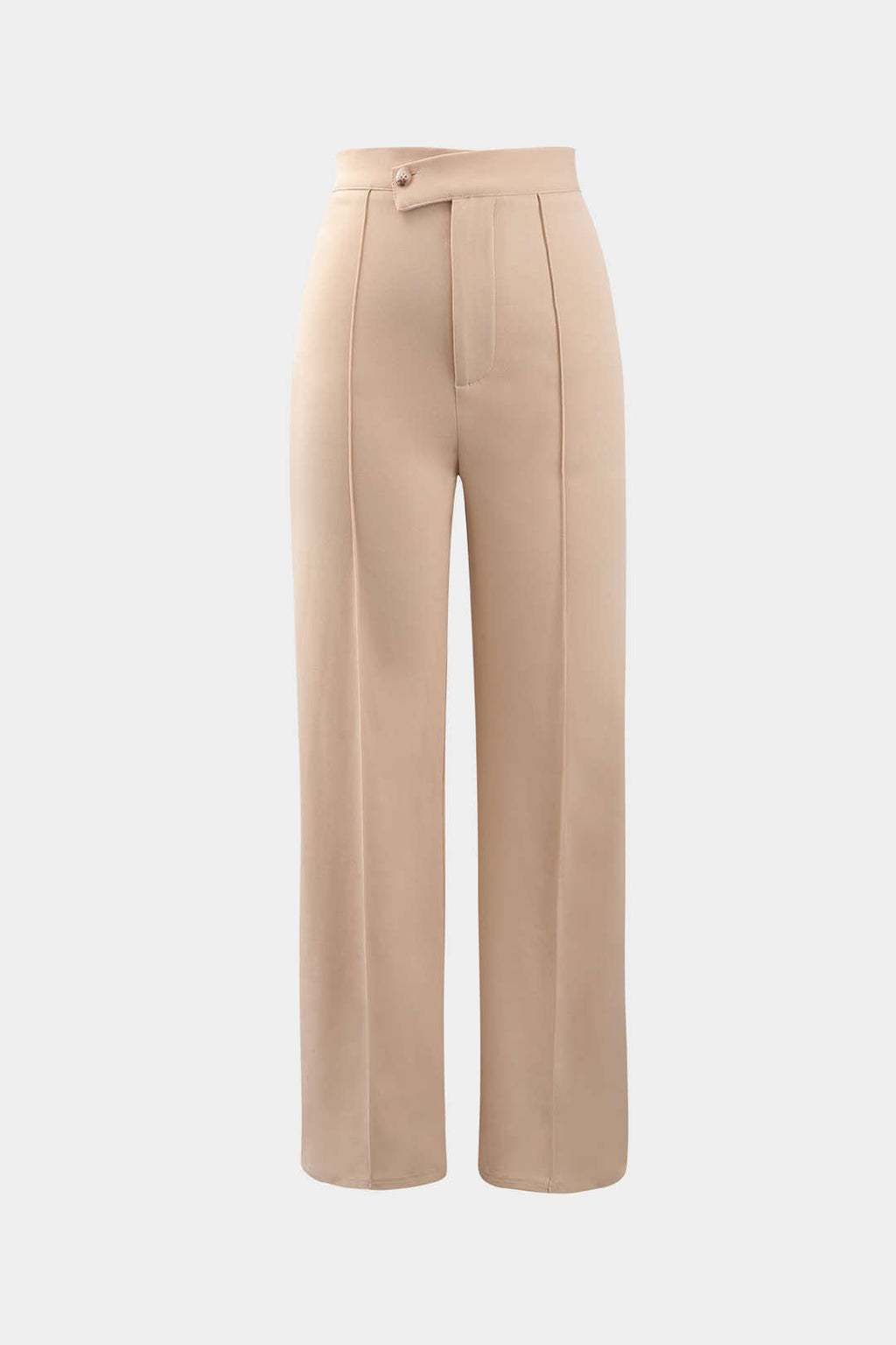 Pantalones Rectos Elegantes de Cintura Alta con Pliegues