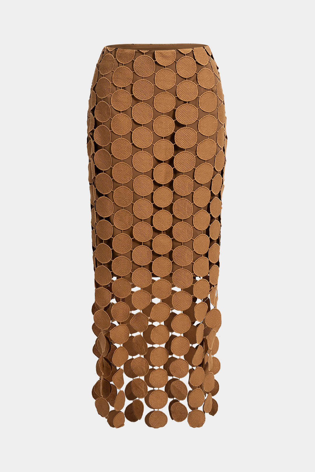 חצאית גזרה חלקה עם פרנזים 