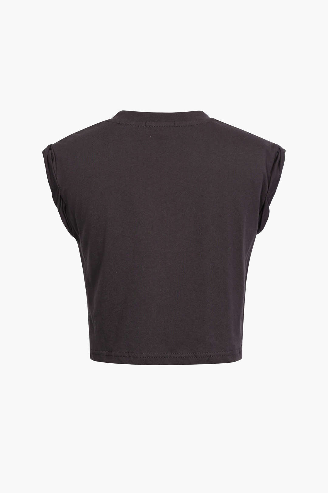 Camiseta Estampada Floral Con Borde Nudo Manga Corta