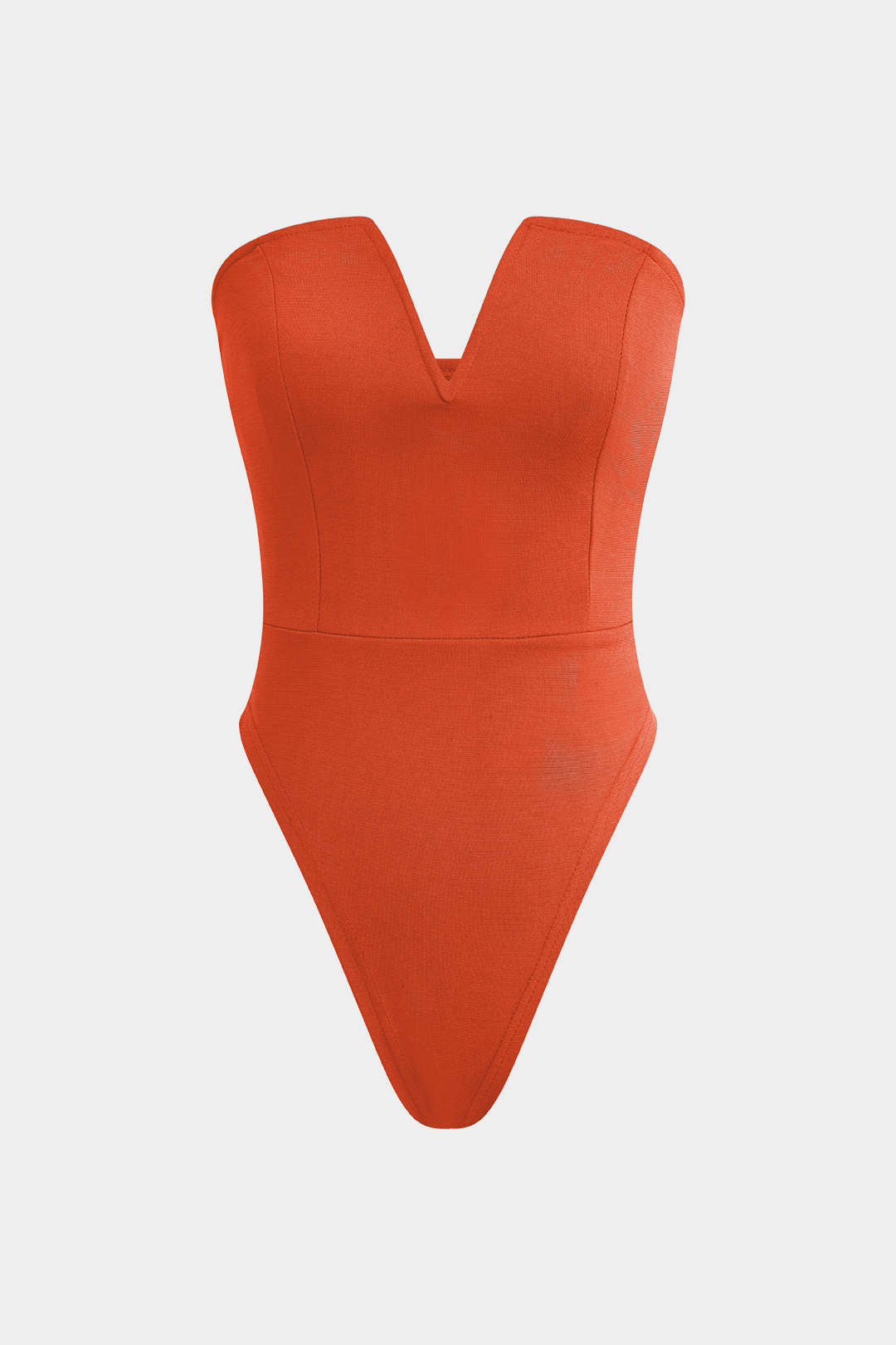 Bodysuit Sin Tirantes Escote En V Minimalista Diario
