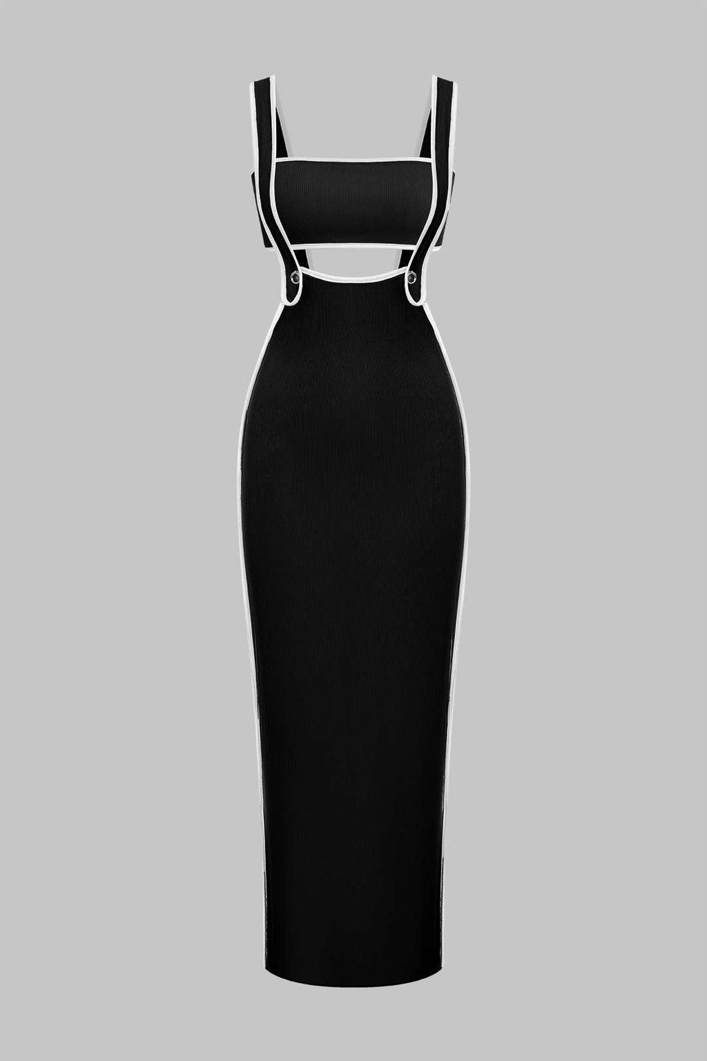 Conjunto Dos Piezas Tubo Salopette Vestido Borde Contraste