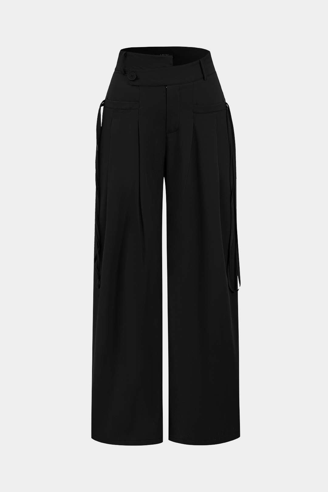 Pantalones Rectos De Pierna Ancha Con Bolsillos Para Trabajo