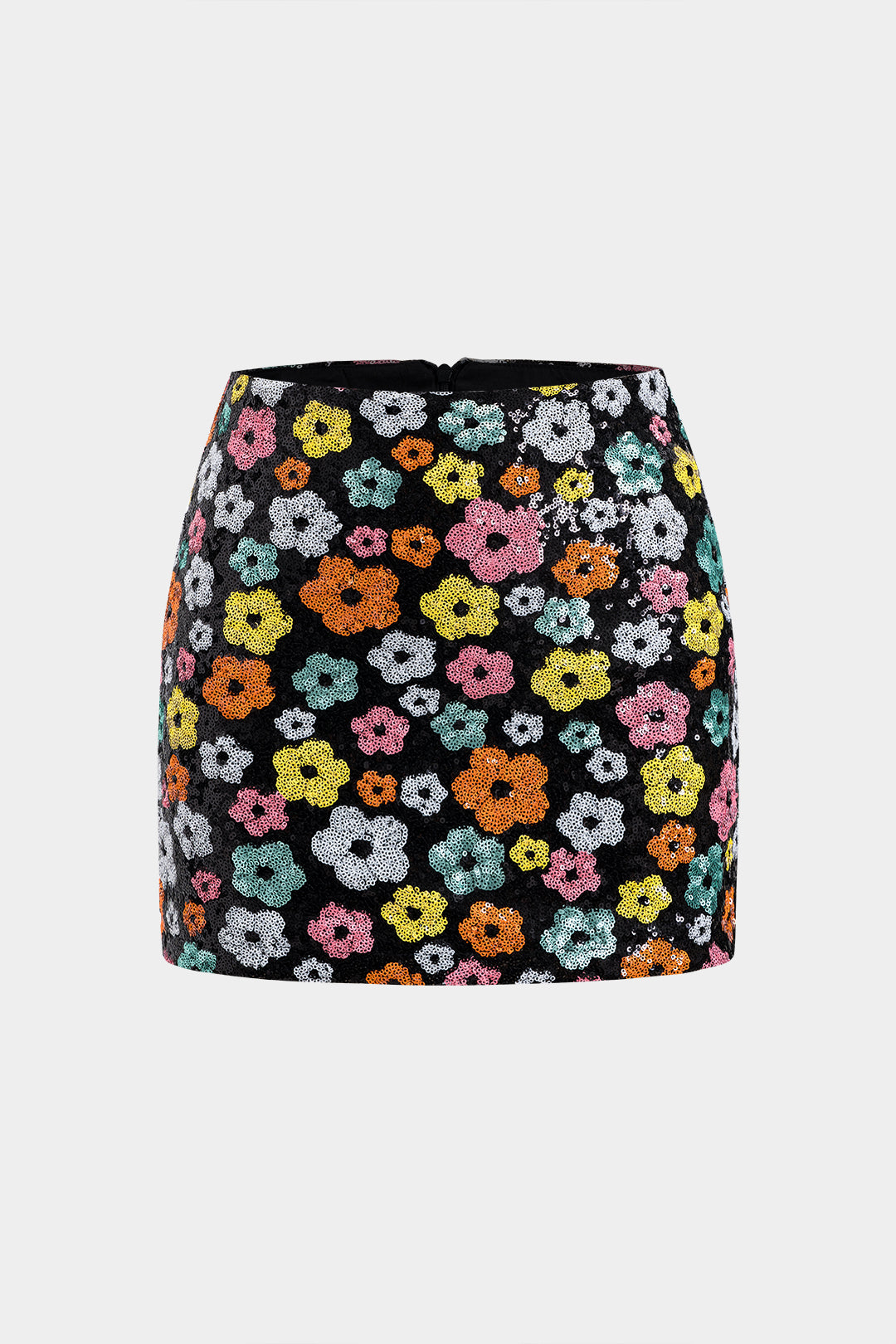 חצאית מיני עם רוכסן ונצנצים 