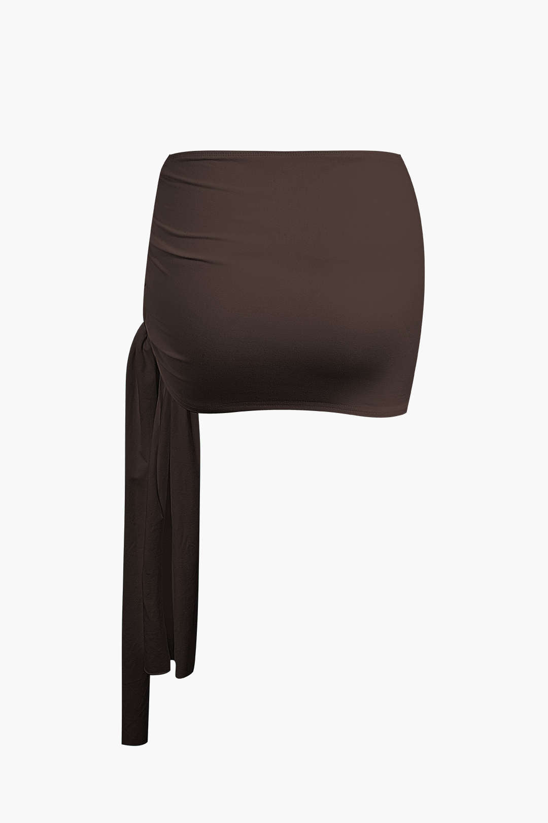 Conjunto Top Corto Asimétrico Y Falda Mini Atada Elegante