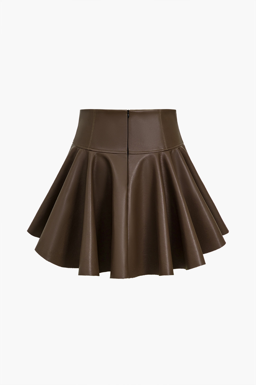 Basic Faux Leather Ruched Mini Skirt