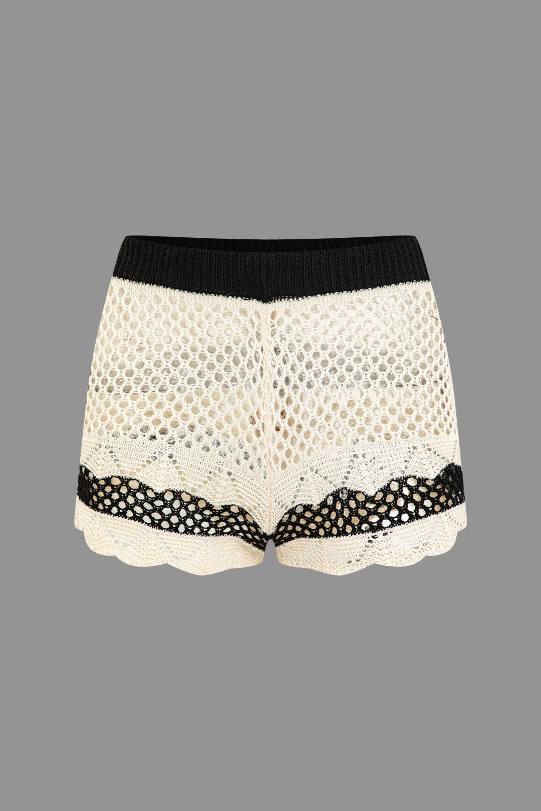 Conjunto Corto De Punto Con Escote En V Crochet Mujer