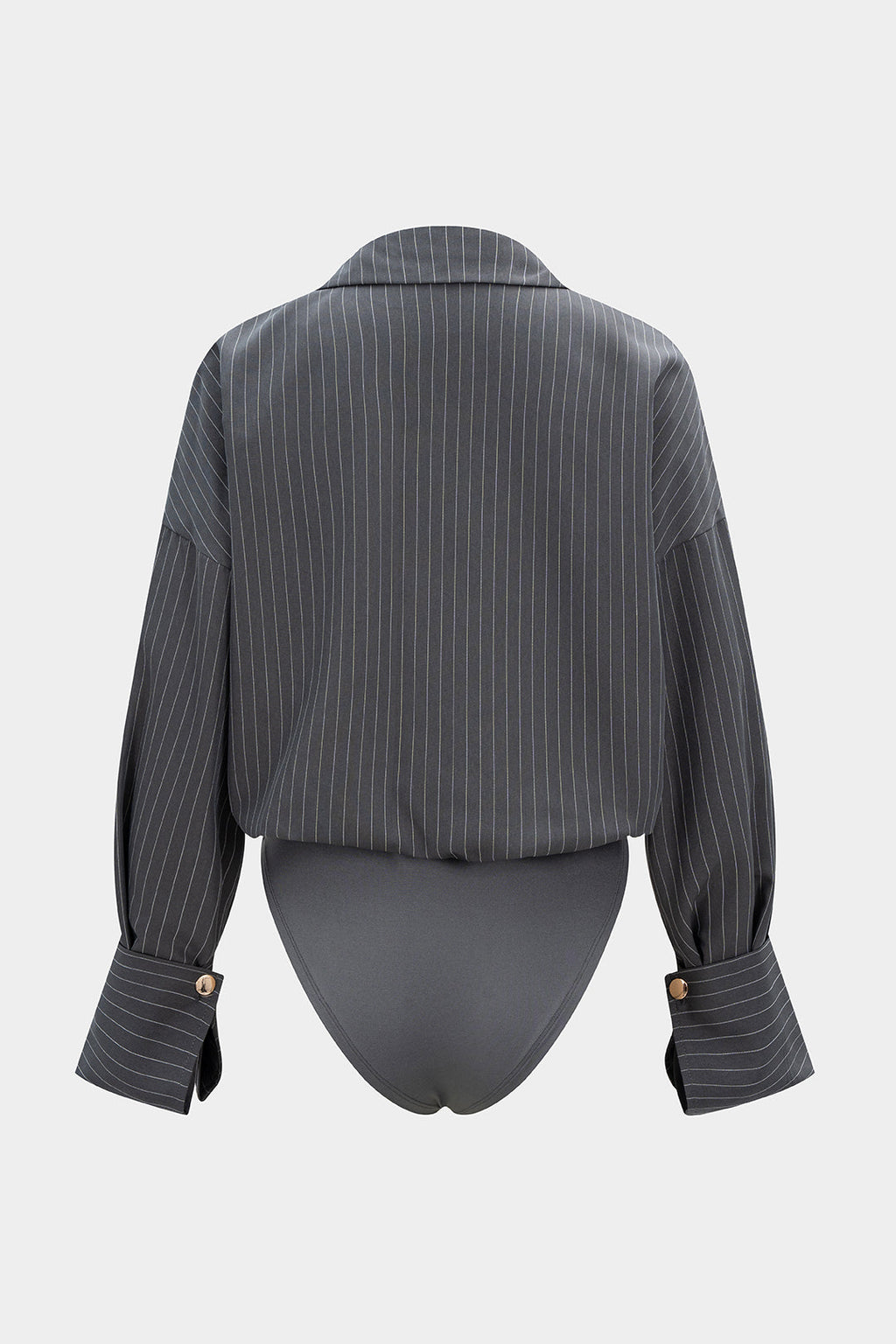 Stripes Print Button Long Sleeve Bodysuit