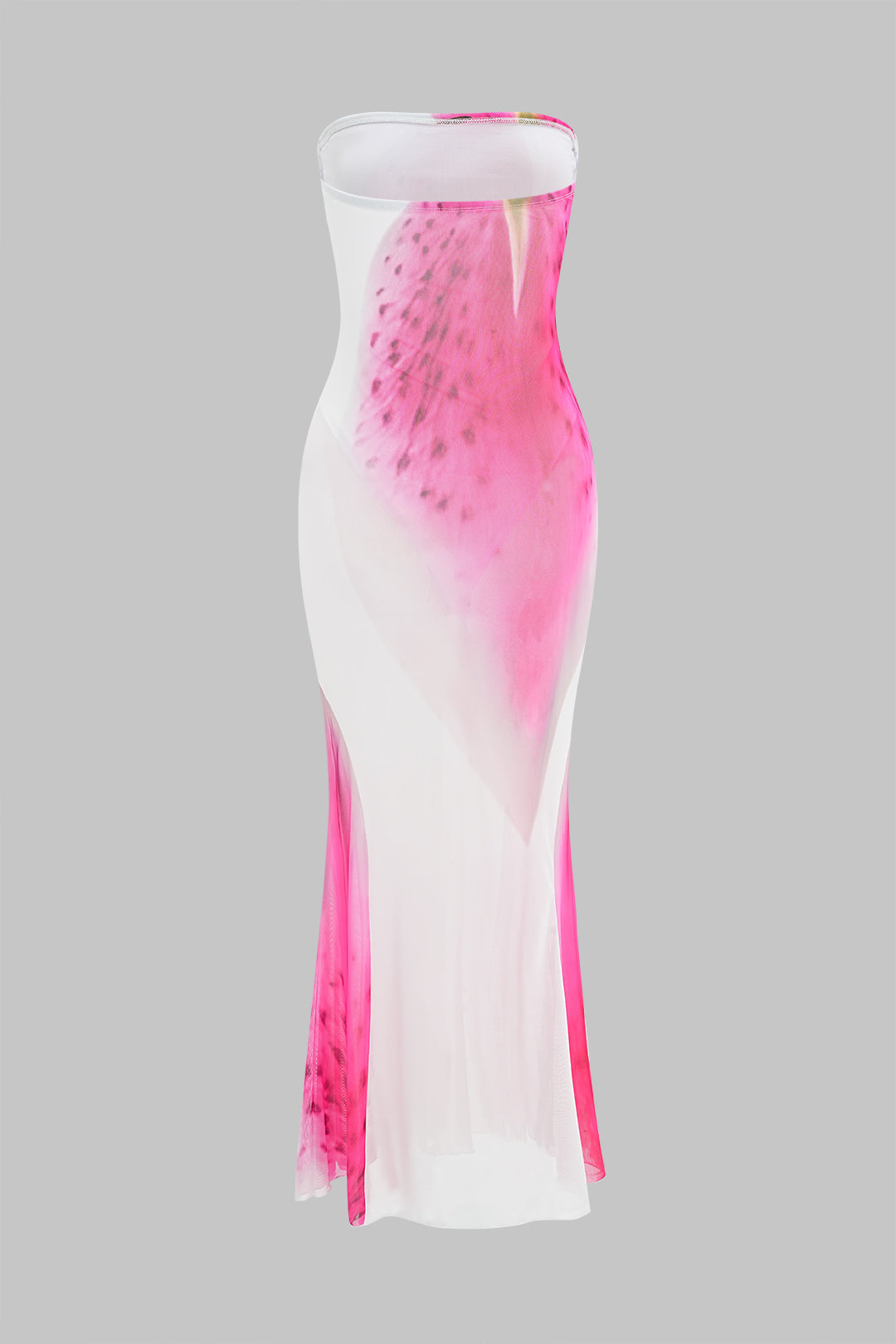 Vestido Maxi Sin Mangas Con Encaje Floral Patrón Contraste