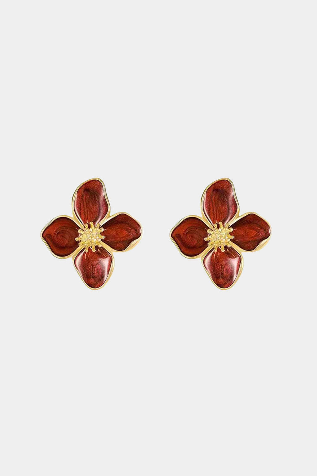 Arete Floral Metálico De Diseño Para Uso Diario Elegante