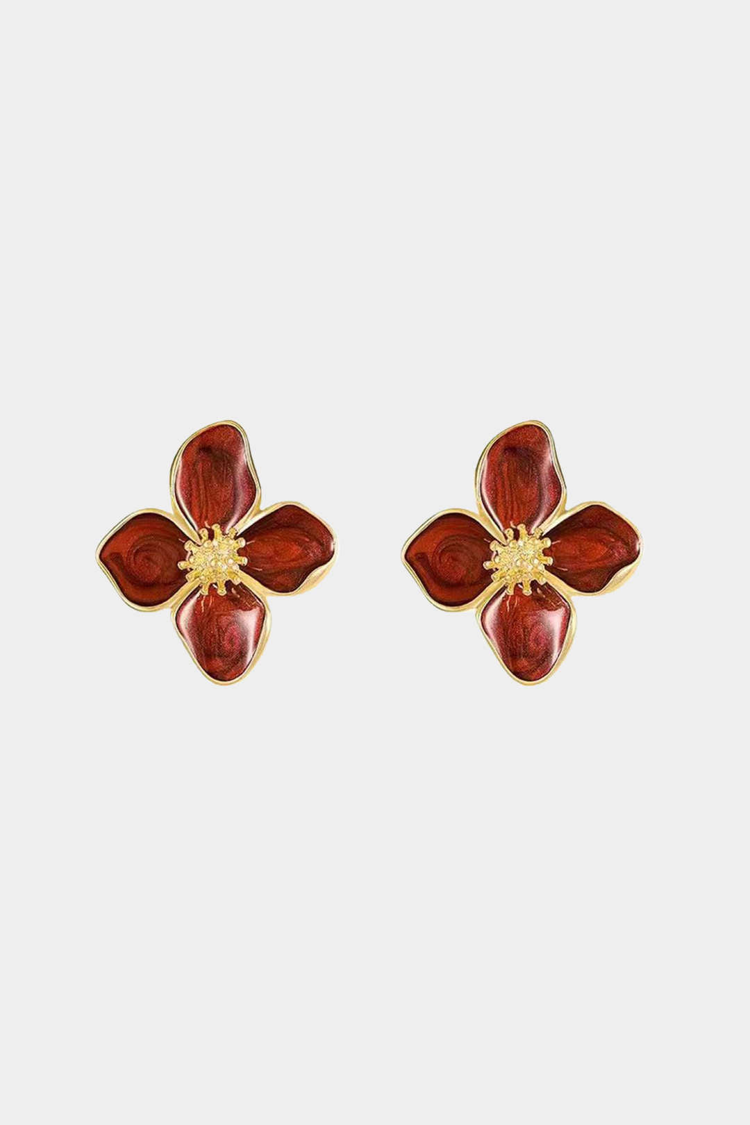 Arete Floral Metálico De Diseño Para Uso Diario Elegante