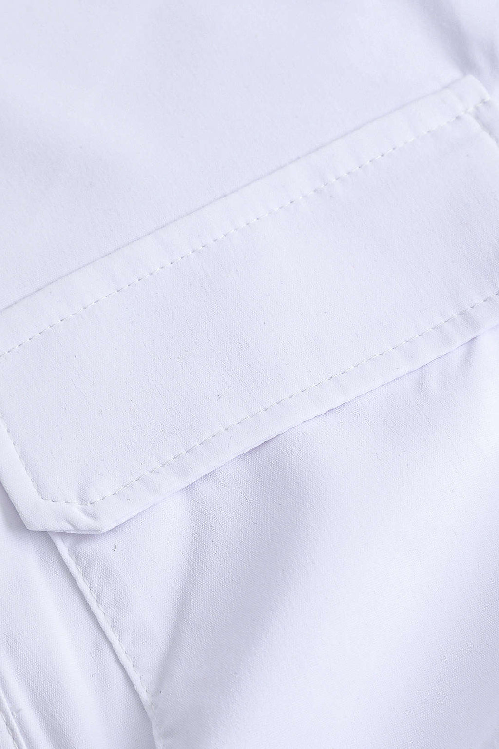 Camisa Básica Con Bolsillo Solapa Plisado Para Uso Diario
