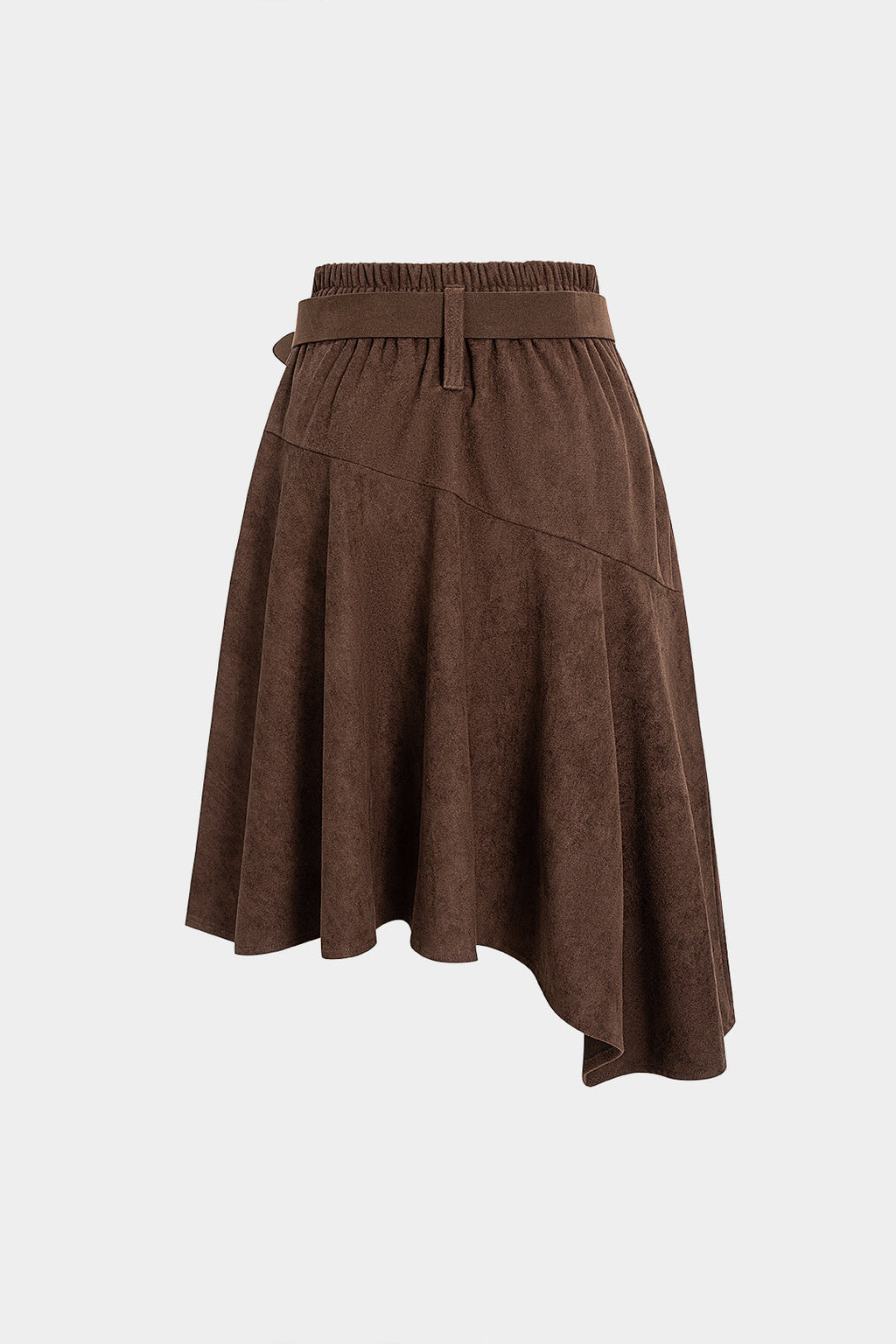 חצאית זמש עם חגורה 