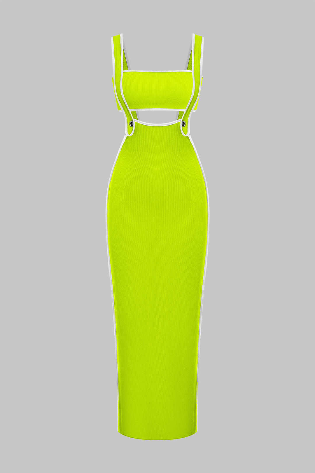 Conjunto Dos Piezas Tubo Salopette Vestido Borde Contraste