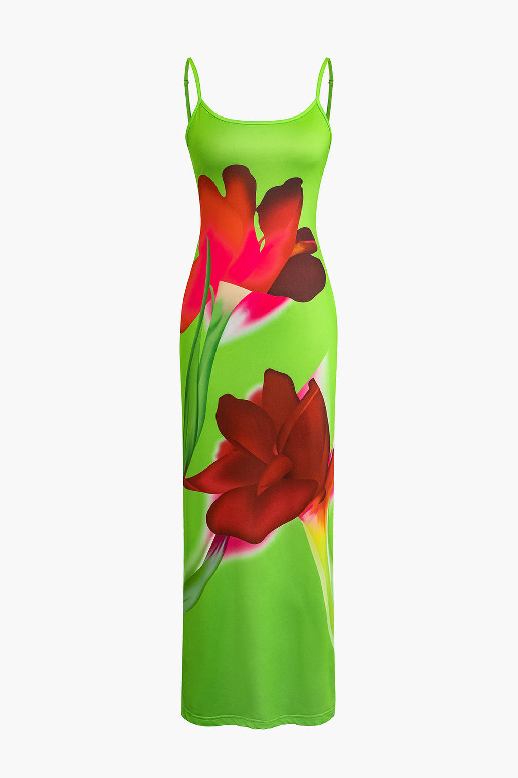 Vestido Maxi Estampado Floral Con Abertura Elegante