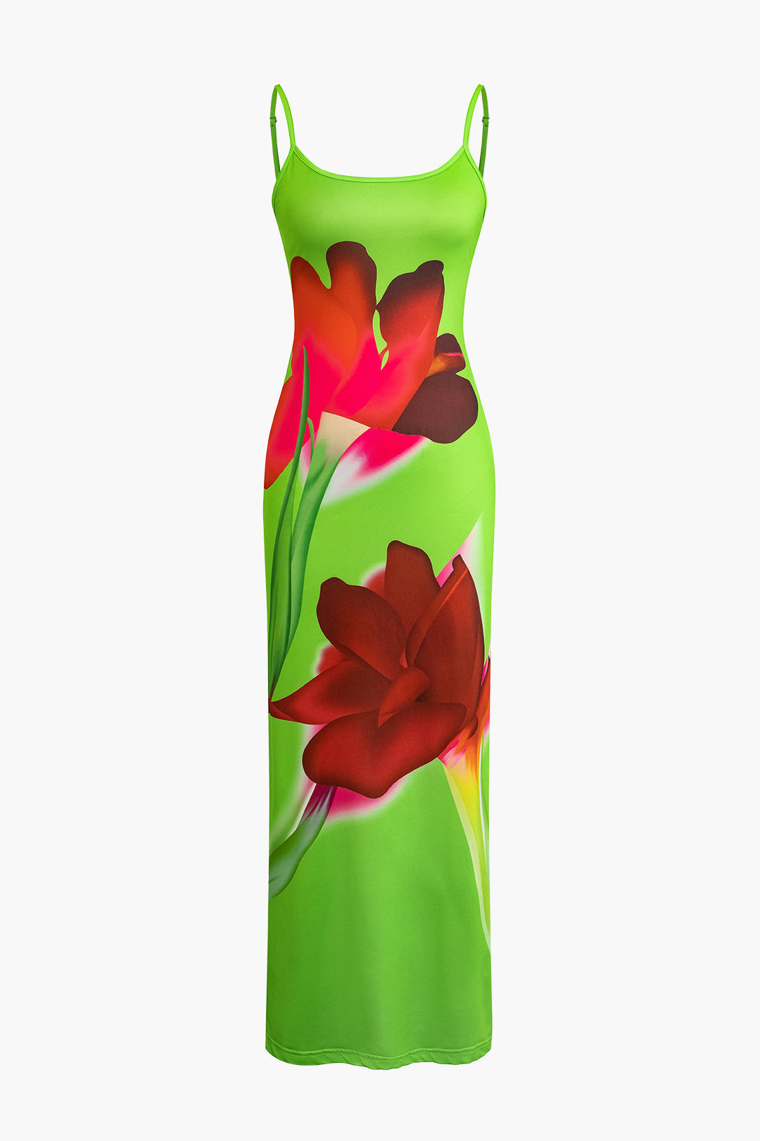 Vestido Maxi Estampado Floral Con Abertura Elegante