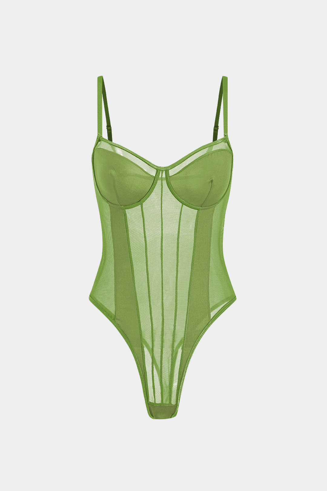 Corsé Bodysuit de Malla Sin Espalda con Escote Barco