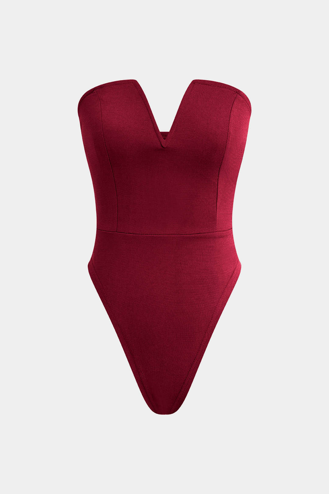 Bodysuit Sin Tirantes Escote En V Minimalista Diario