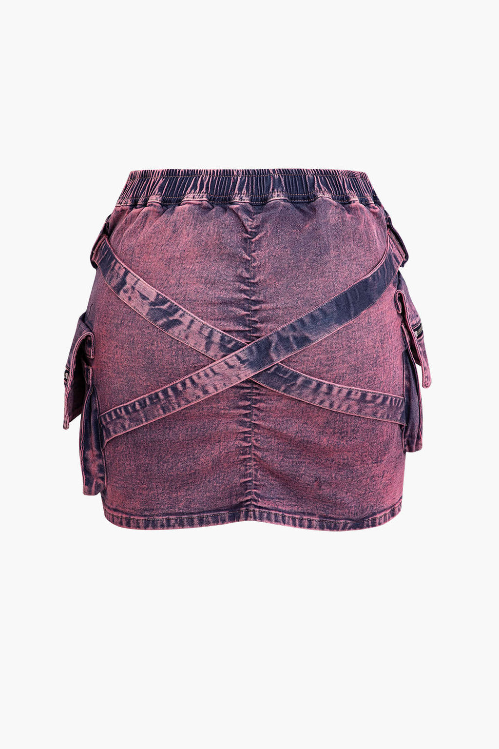 Falda Denim Cargo Cintura Elástica Con Bolsillos Clásica