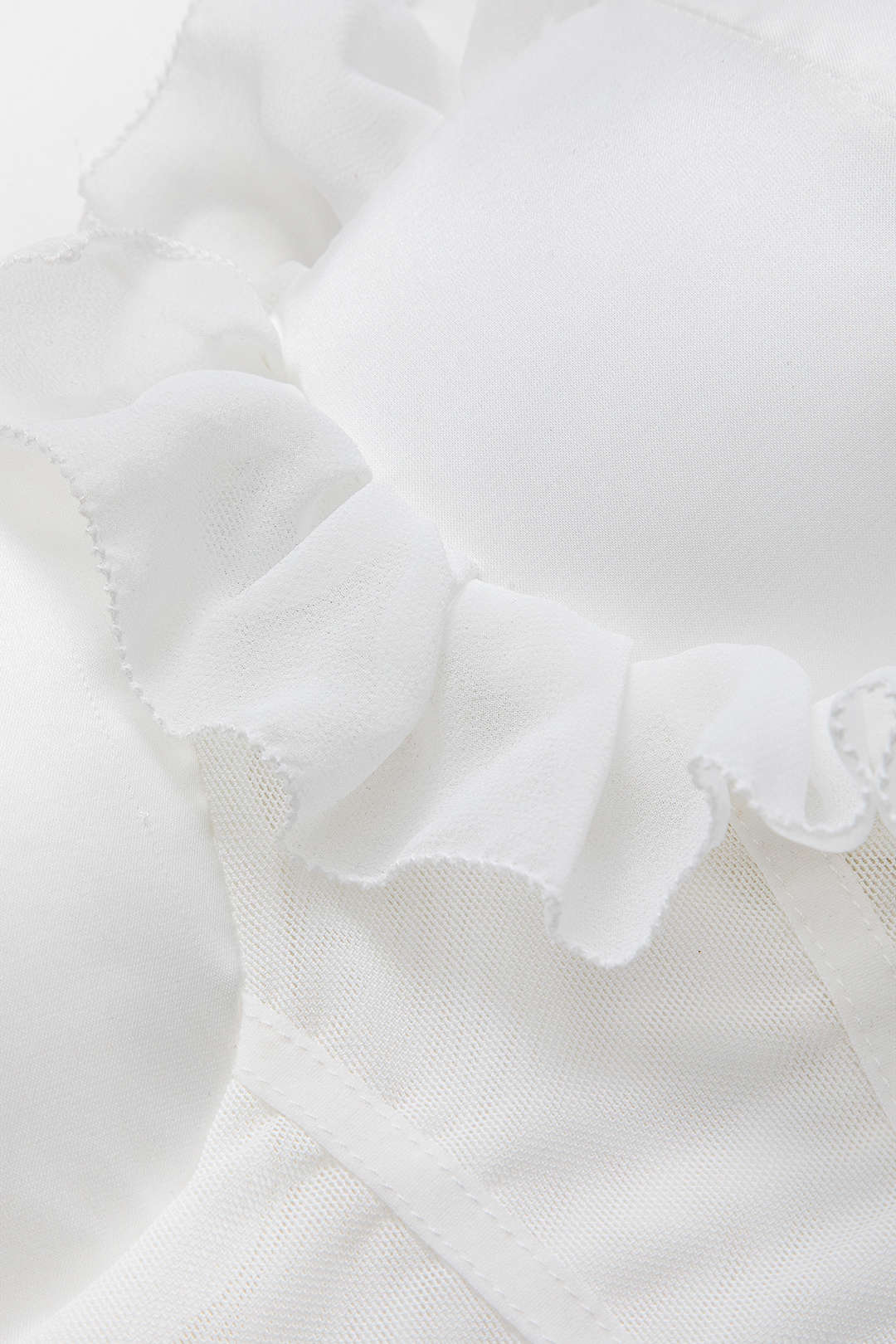 Blusa Tubo Corsé Con Volantes De Chiffón Satinado