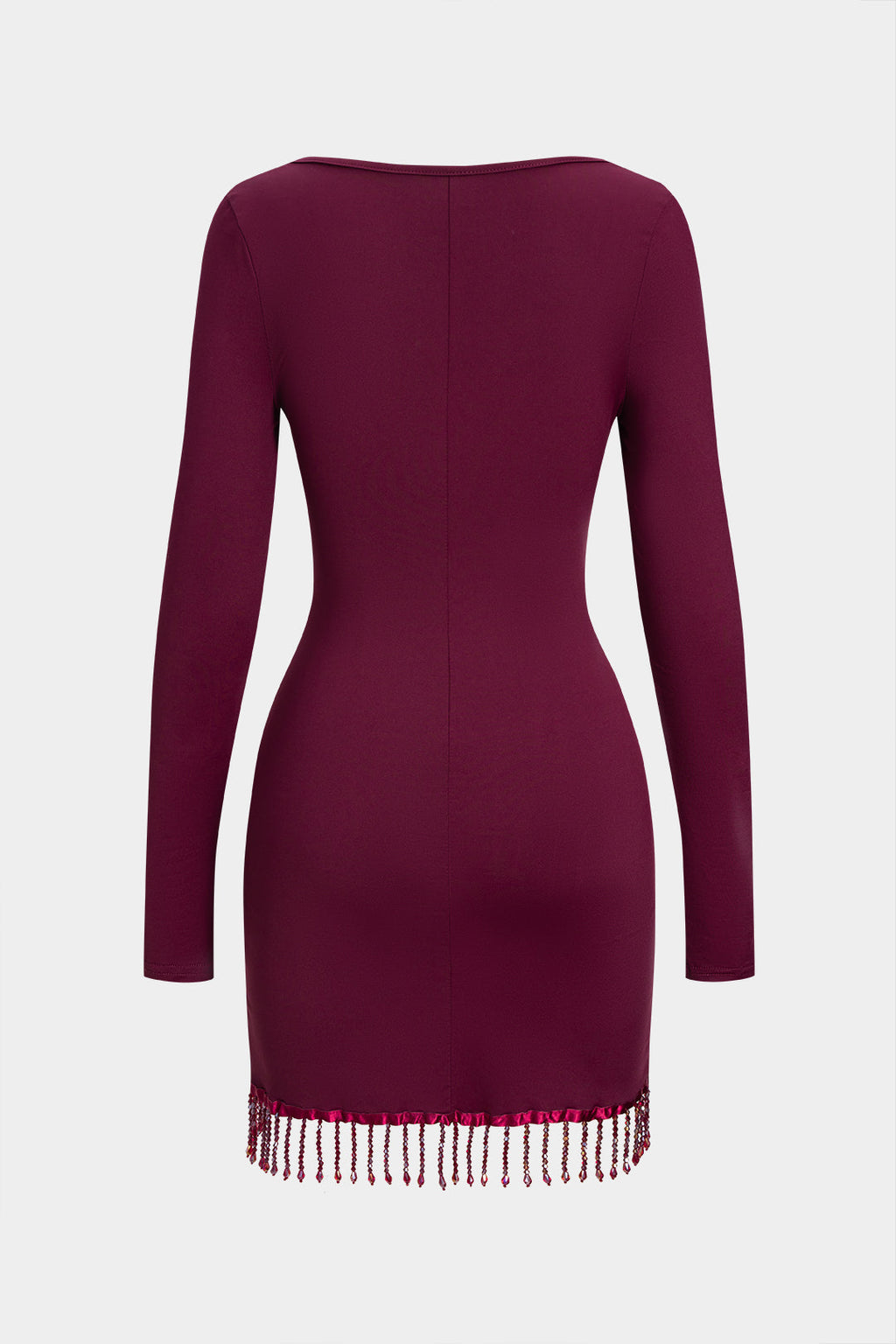 שמלת מיני עם צווארון עגול ושרוולים ארוכים 