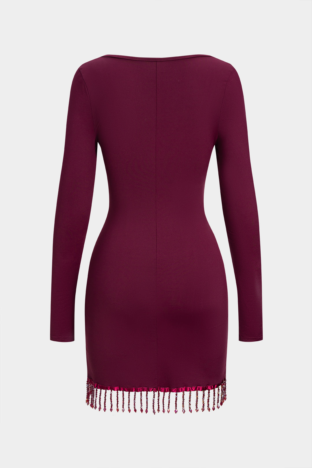 שמלת מיני עם צווארון עגול ושרוולים ארוכים 