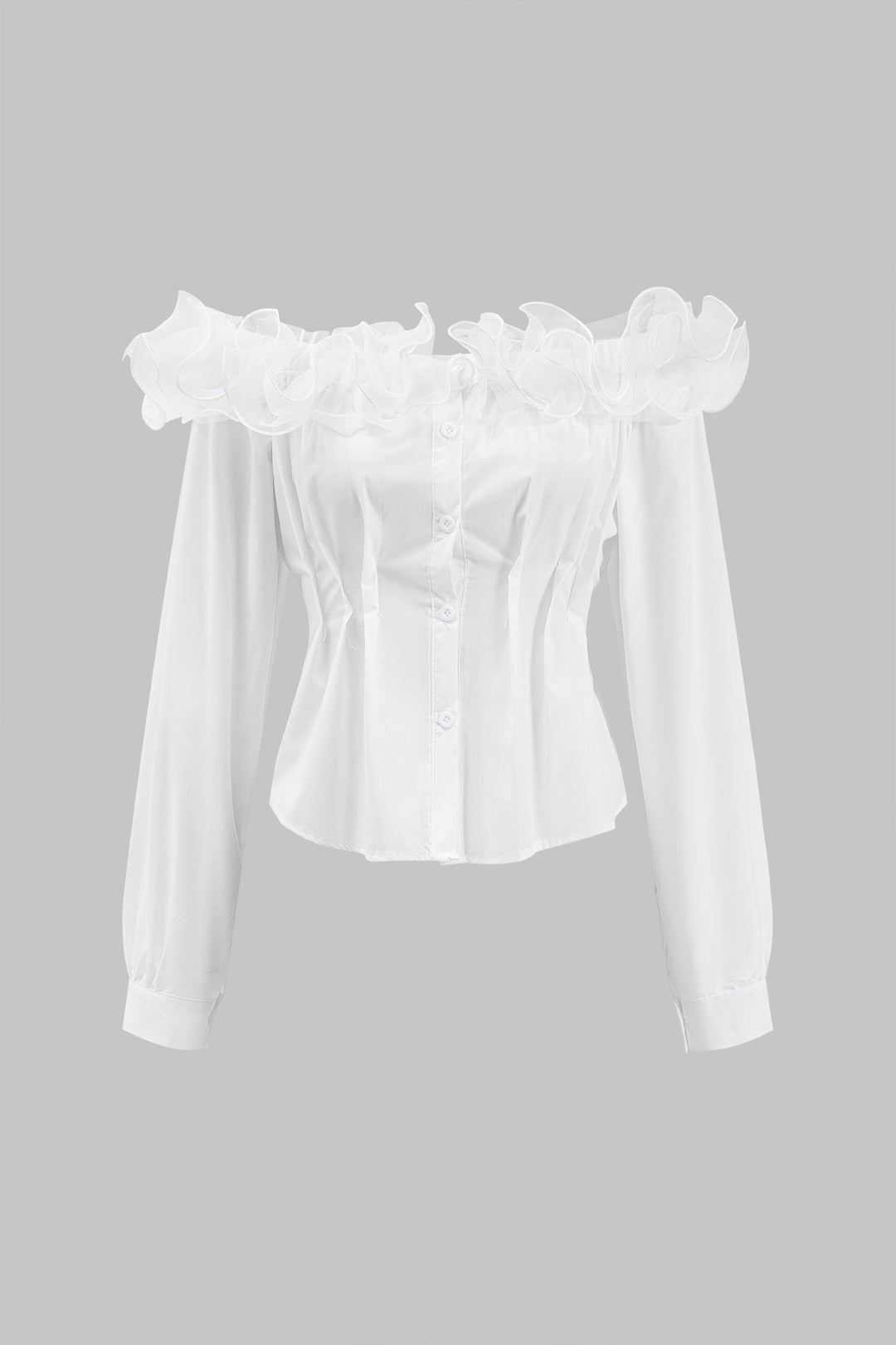 חולצה ארוכת שרוולים עם שוליים מחוספסים 