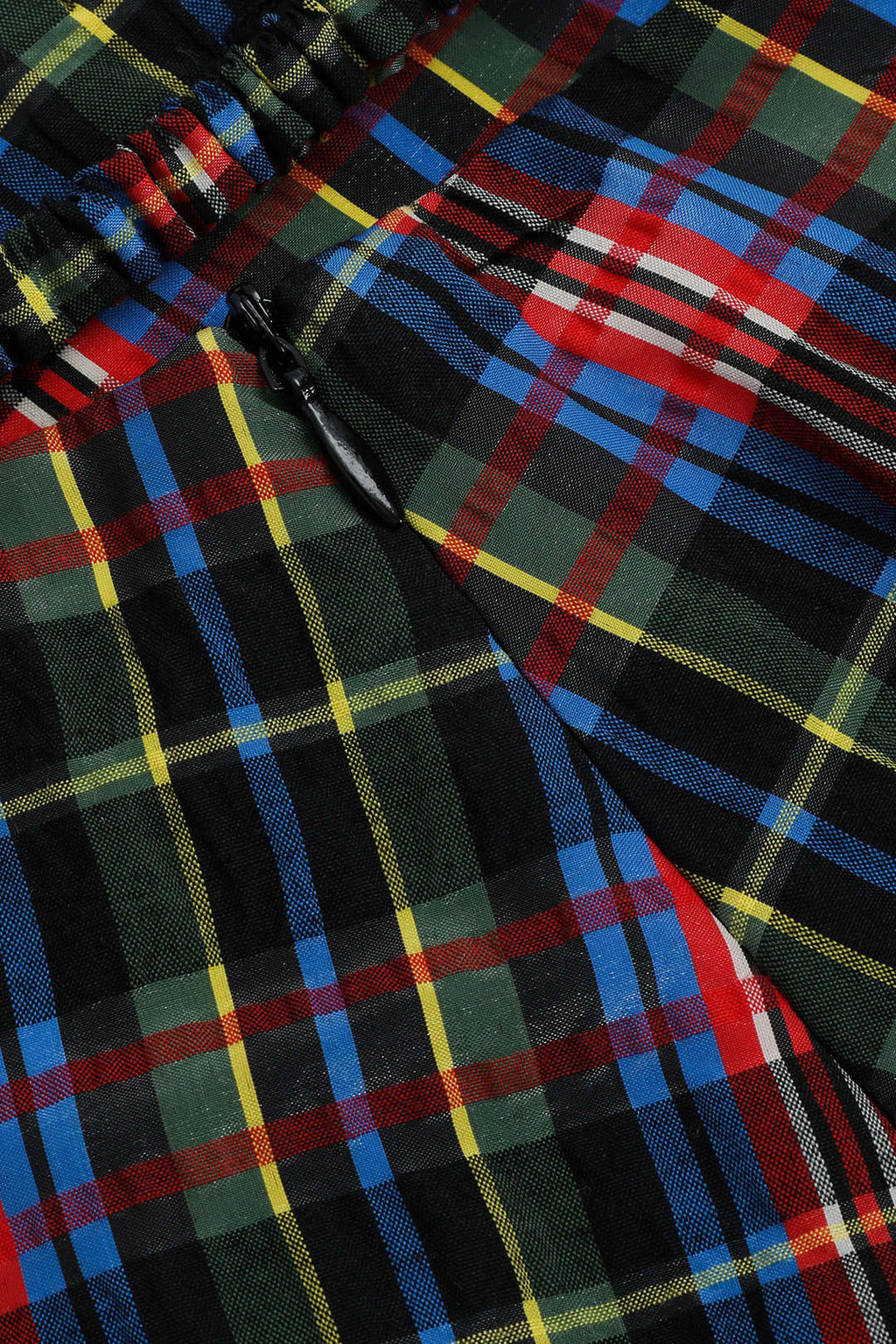 חצאית מידי משובצת עם גזרה מחויטת 