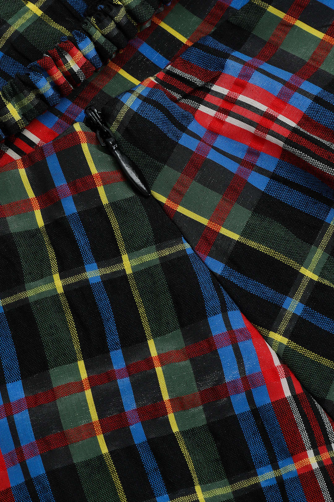 חצאית מידי משובצת עם גזרה מחויטת 