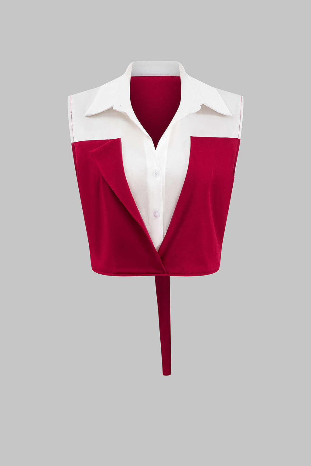Conjunto Blusa Patchwork Sin Mangas Pantalón Con Bolsillos