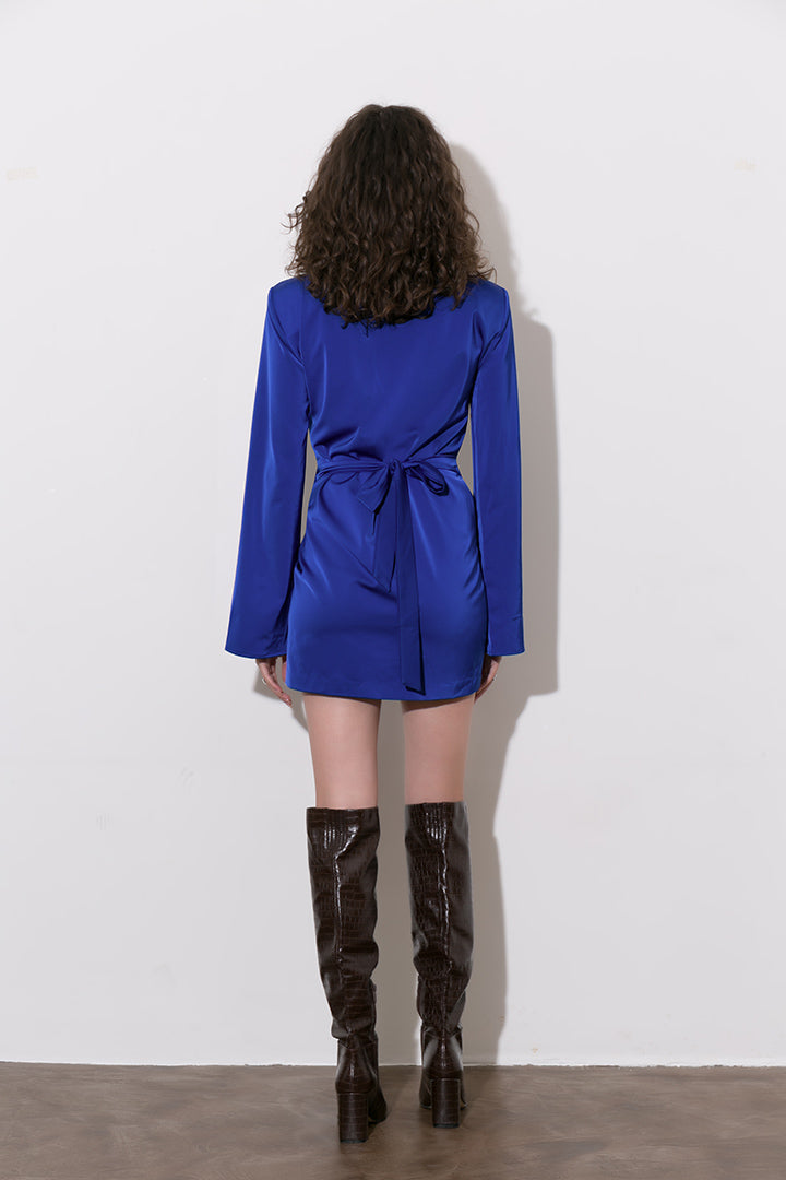 Satin Wrapped Shirt Dress