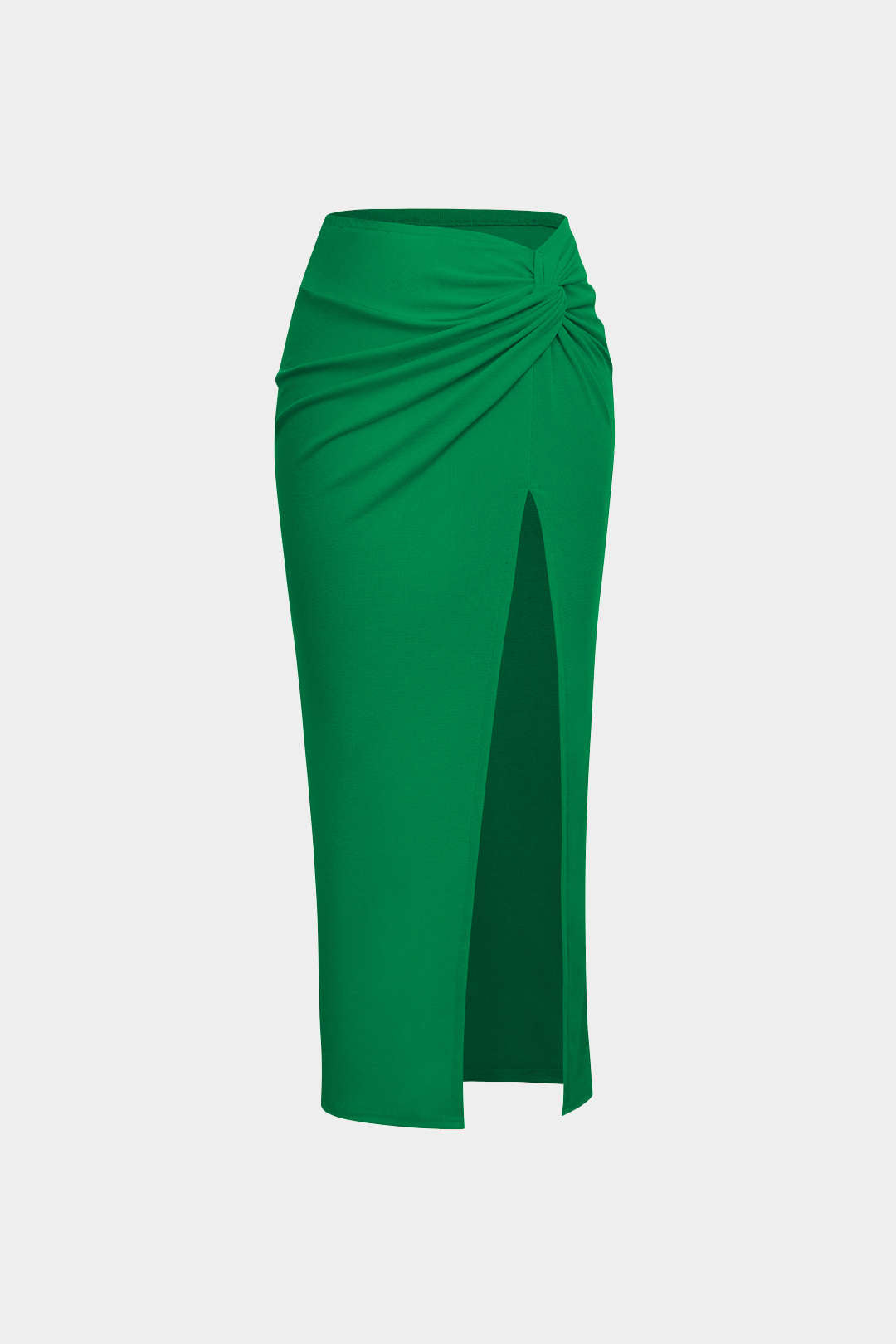 Falda Midi de Punto Suave con Nudo y Rendija Lateral