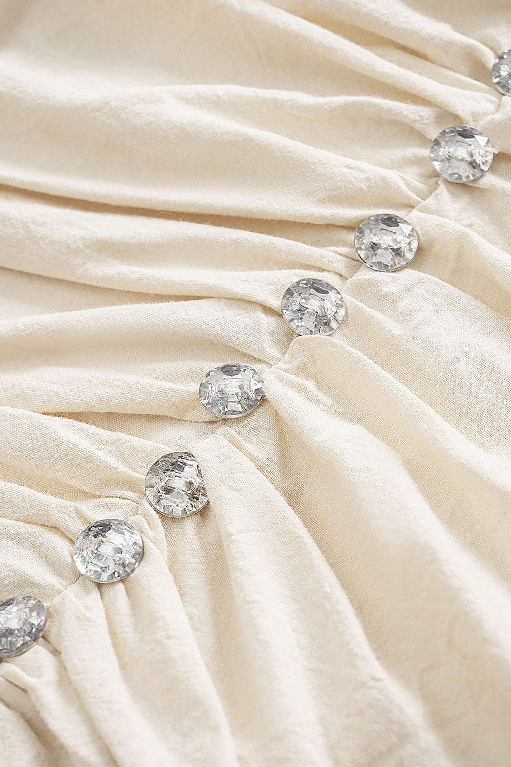 חצאית פשתן עם קפלים ואבני חן 