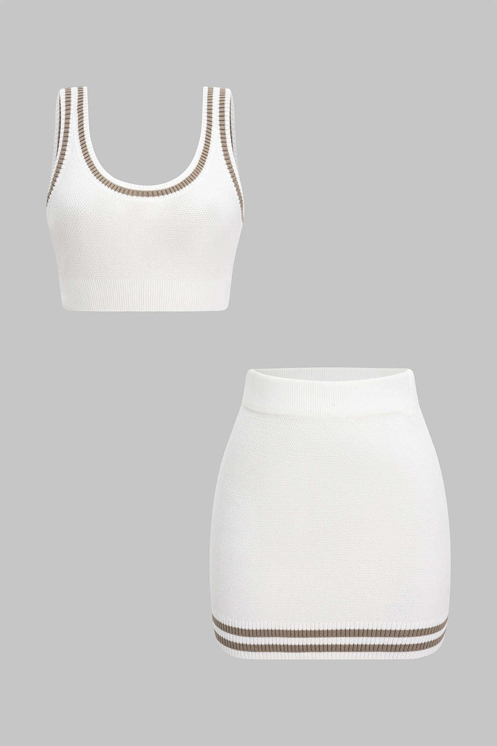 Conjunto Top Sin Mangas Y Shorts Punto Contraste Diario