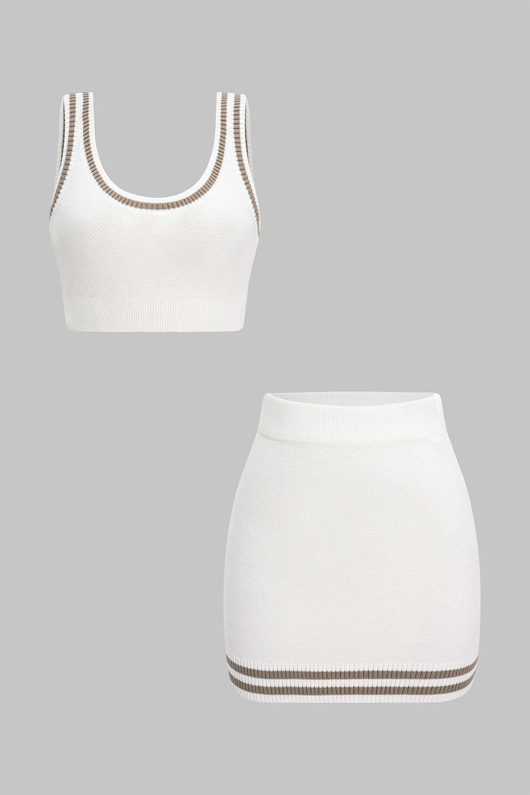 Conjunto Top Sin Mangas Y Shorts Punto Contraste Diario