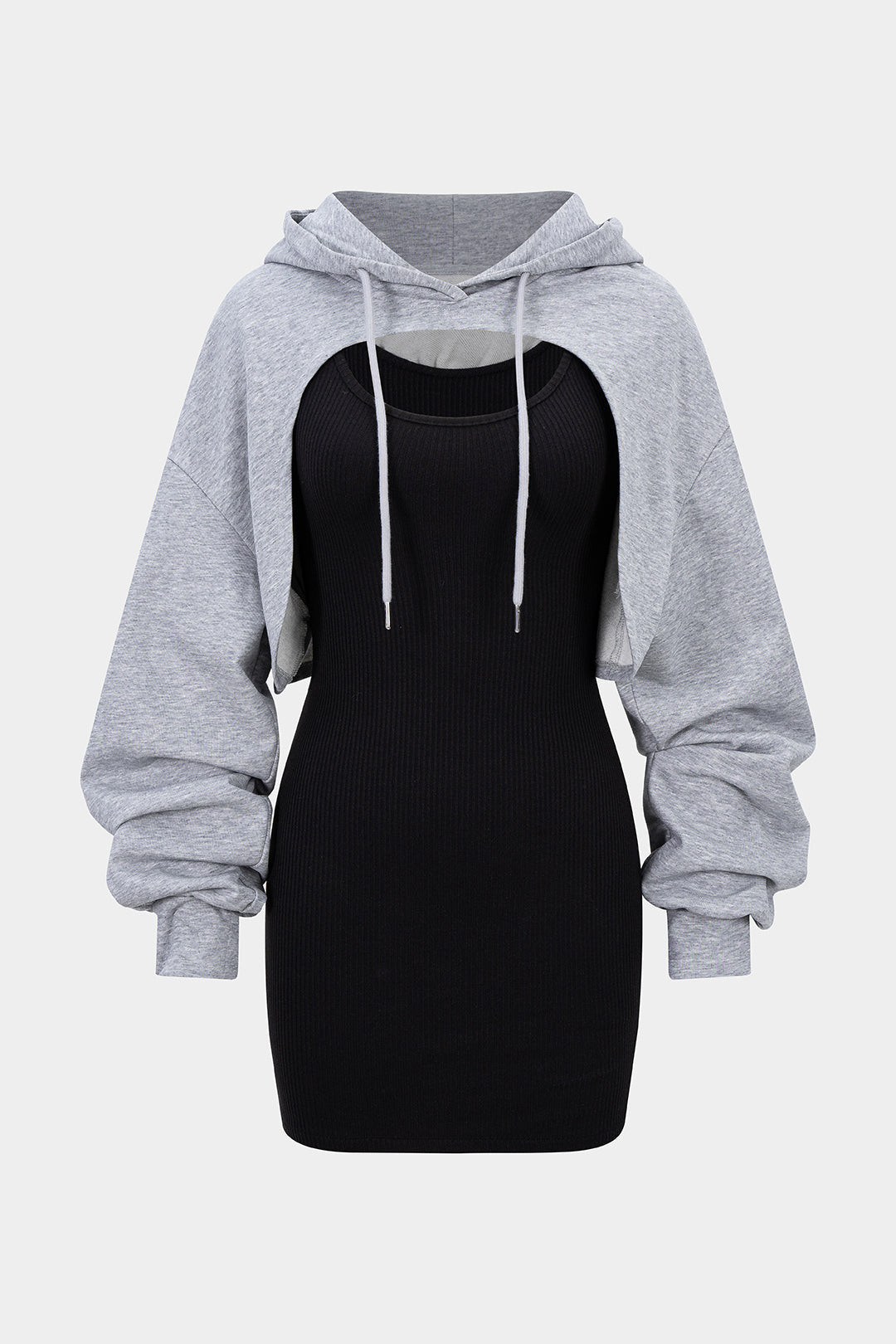 Hooded Long Sleeve Mini Dress