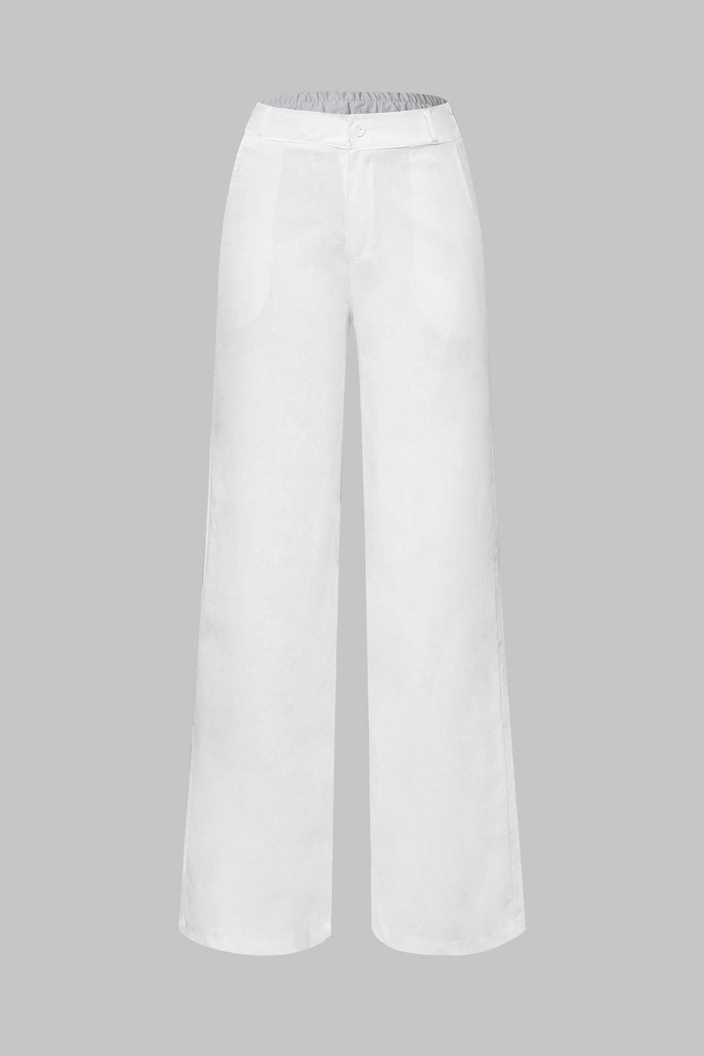 Pantalones Rectos De Mezcla De Lino Para Diario Cotidiano