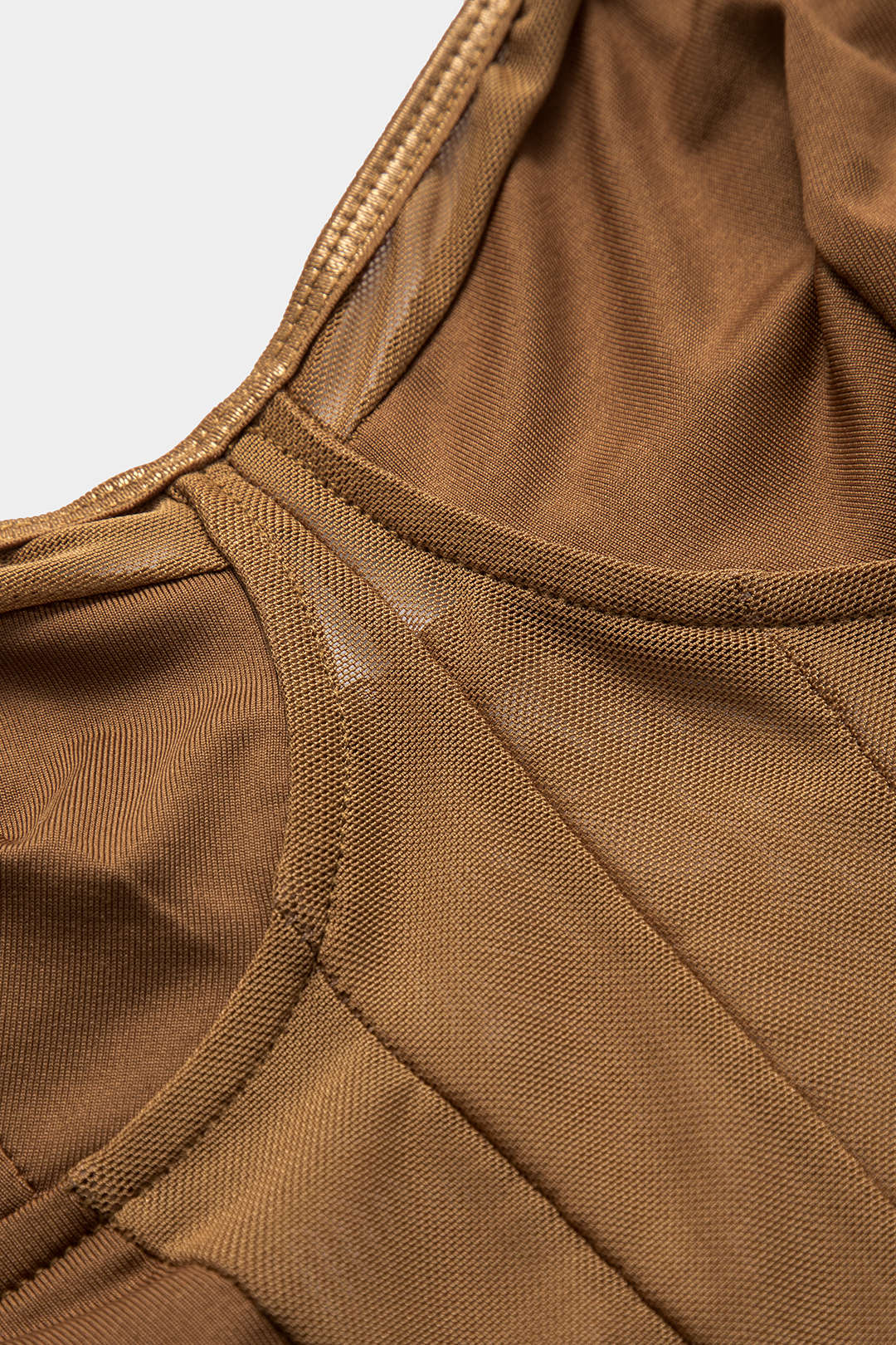 Corsé Bodysuit de Malla Sin Espalda con Escote Barco
