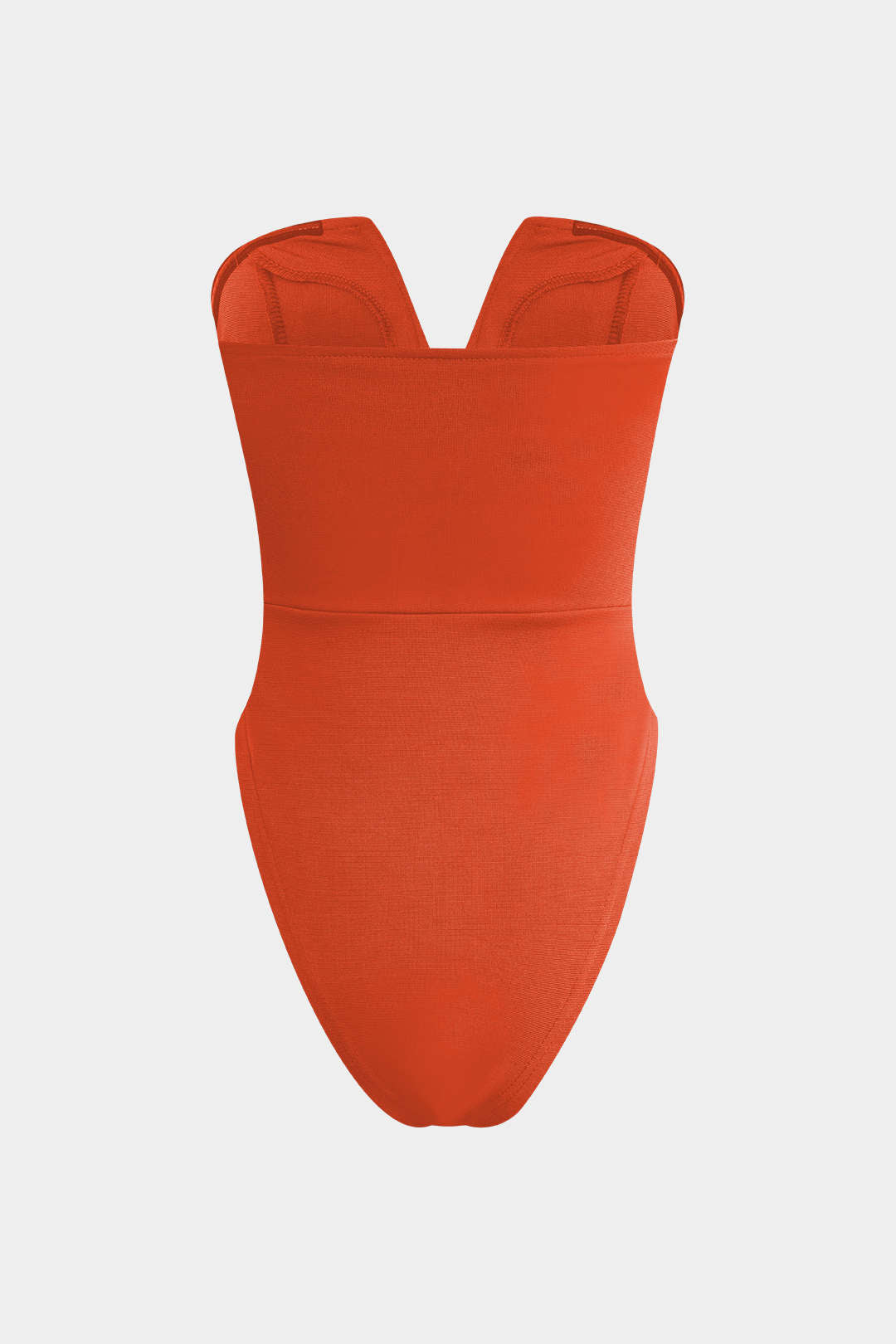 Bodysuit Sin Tirantes Escote En V Minimalista Diario