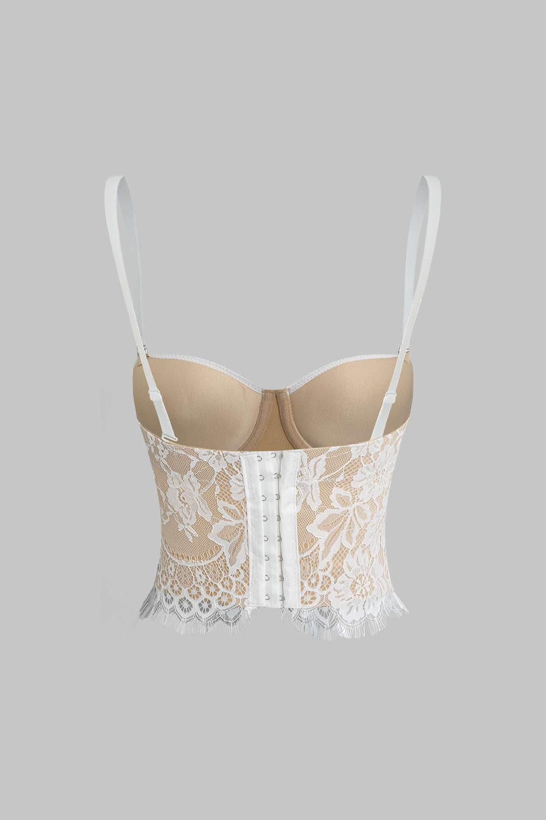 Top Bustier De Encaje Con Cierres De Gancho Y Ojal Lujoso